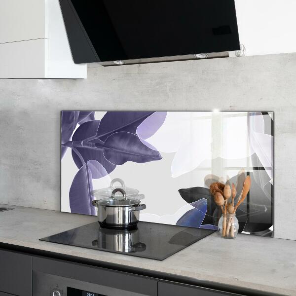 Kitchen splashback Exotic leaves illustration