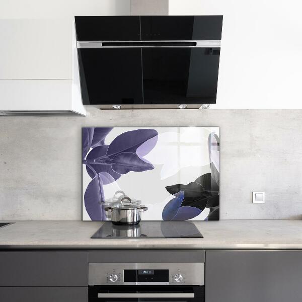 Kitchen splashback Exotic leaves illustration