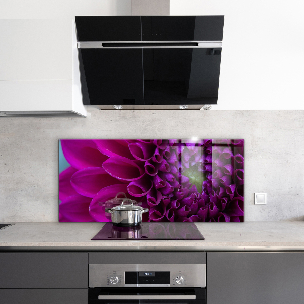 Kitchen splashback Purple flower details