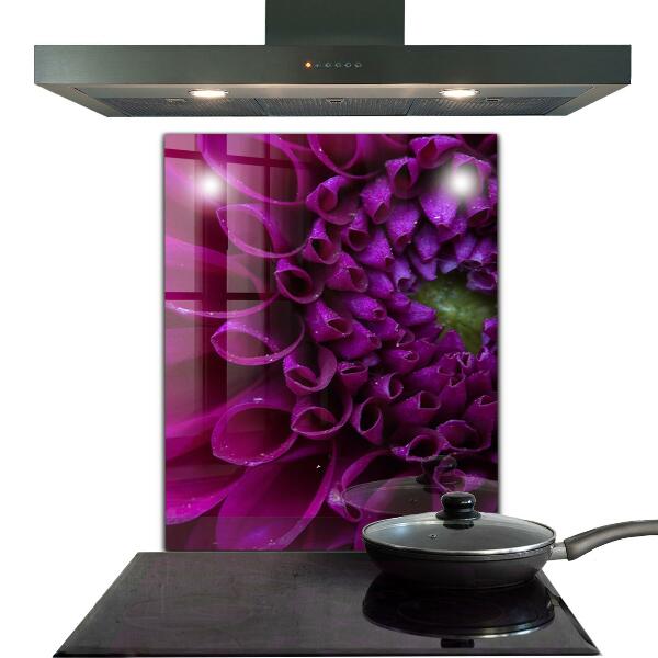 Kitchen splashback Purple flower details