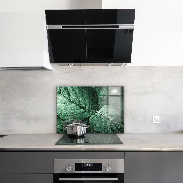 Kitchen splashback Green leaf details