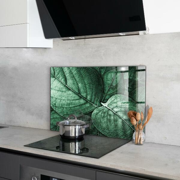Kitchen splashback Green leaf details