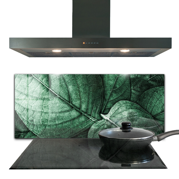 Kitchen splashback Green leaf details