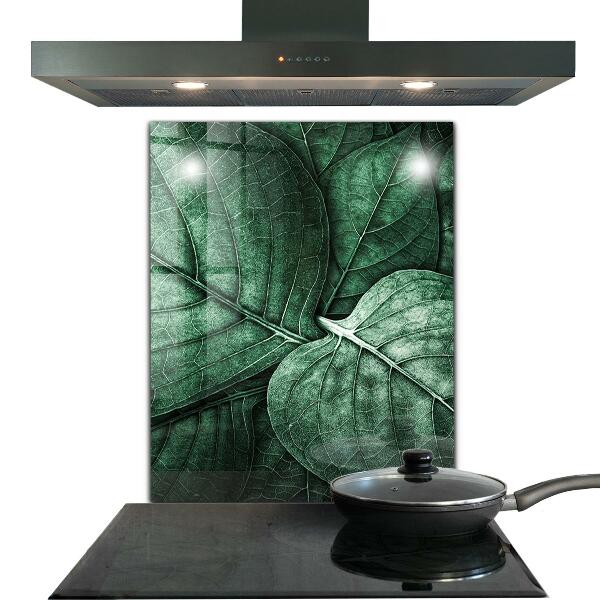 Kitchen splashback Green leaf details