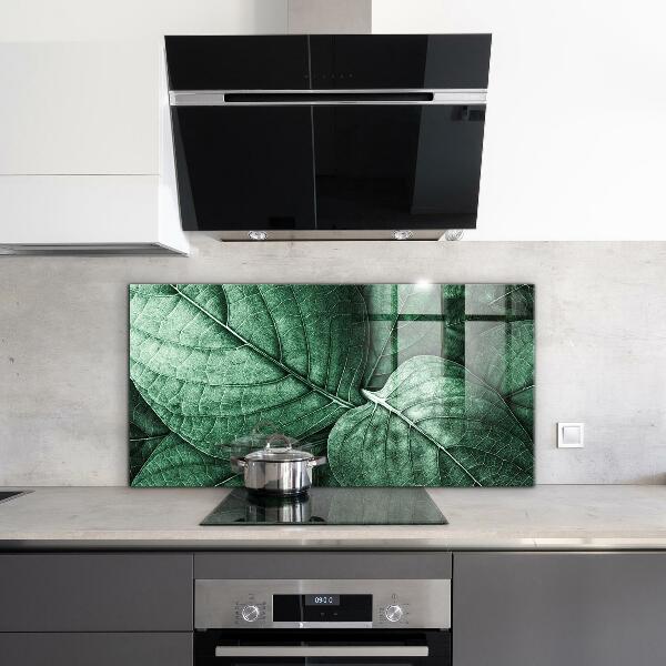 Kitchen splashback Green leaf details