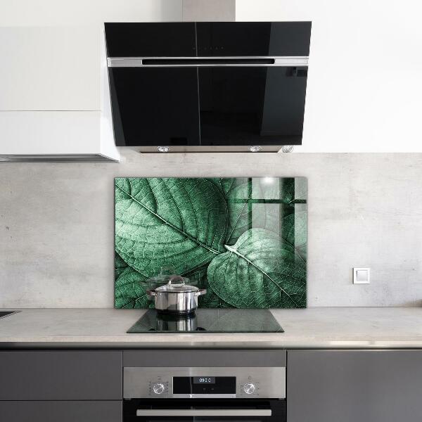 Kitchen splashback Green leaf details