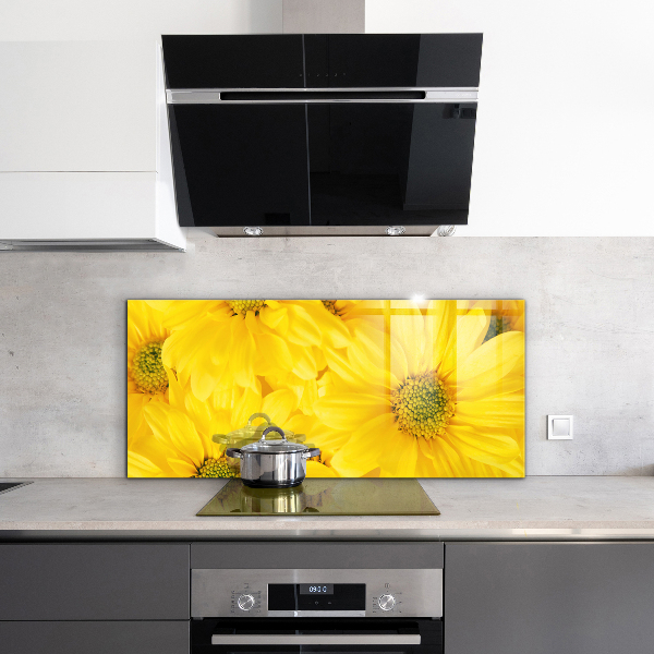 Kitchen splashback Summer yellow flowers