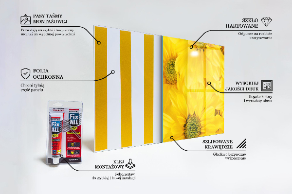 Kitchen splashback Summer yellow flowers