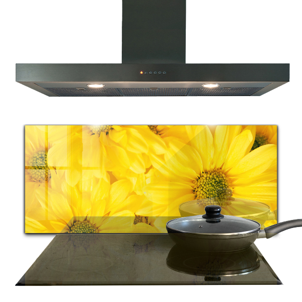 Kitchen splashback Summer yellow flowers
