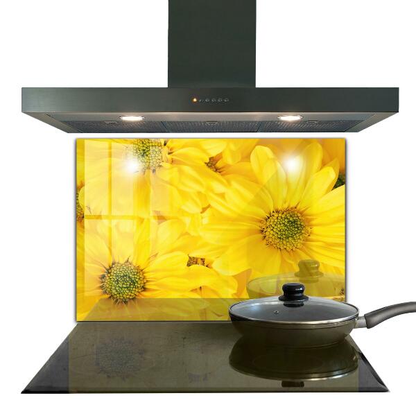 Kitchen splashback Summer yellow flowers
