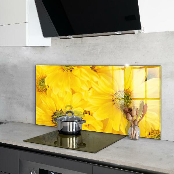 Kitchen splashback Summer yellow flowers