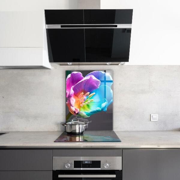 Kitchen splashback Colorful rainbow flower