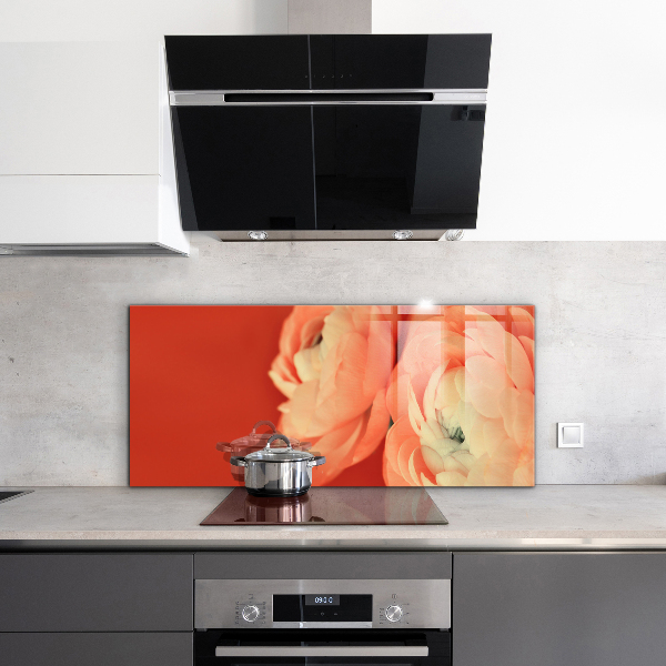 Kitchen splashback Orange buttercup flower