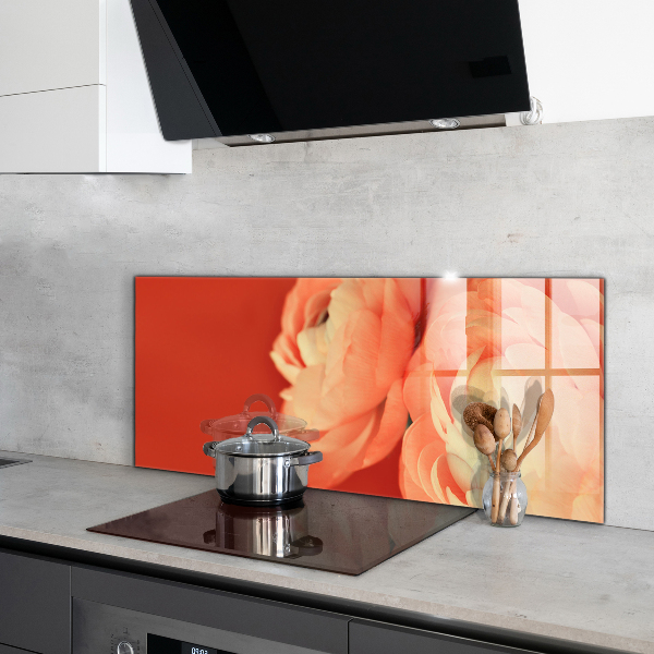 Kitchen splashback Orange buttercup flower