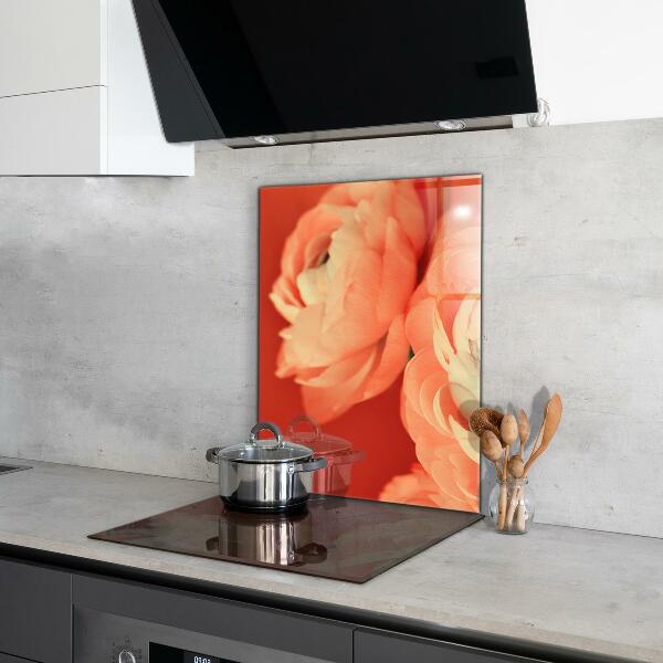 Kitchen splashback Orange buttercup flower