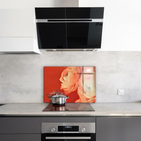 Kitchen splashback Orange buttercup flower