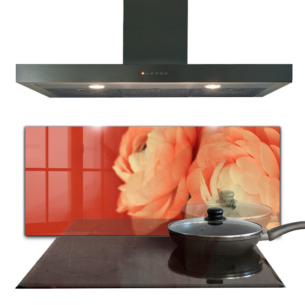 Kitchen splashback Orange buttercup flower