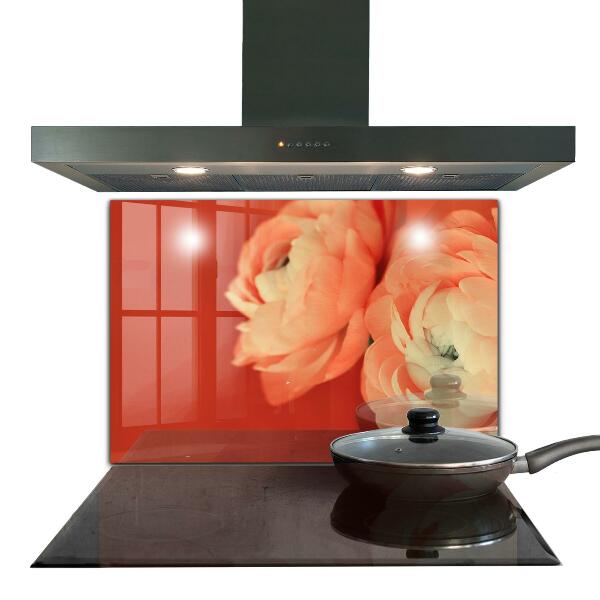 Kitchen splashback Orange buttercup flower