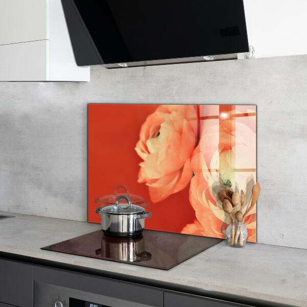 Kitchen splashback Orange buttercup flower