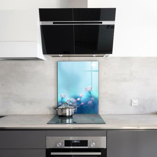 Kitchen splashback Flowers behind the morning fog