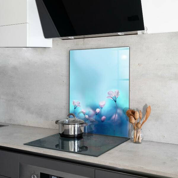 Kitchen splashback Flowers behind the morning fog