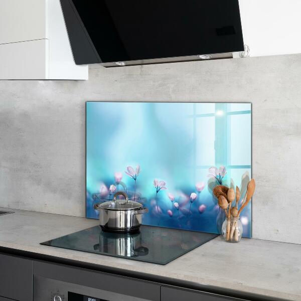 Kitchen splashback Flowers behind the morning fog