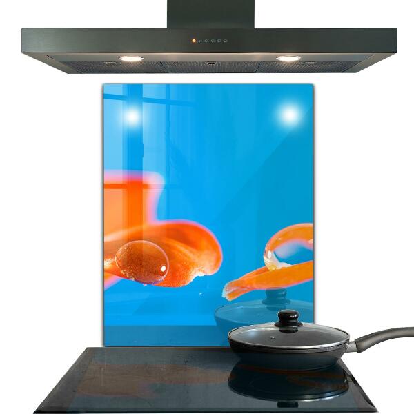 Kitchen splashback Orange flower