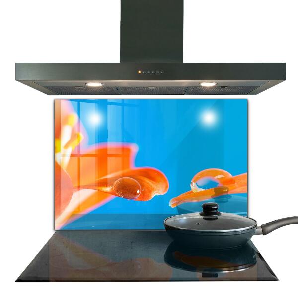 Kitchen splashback Orange flower