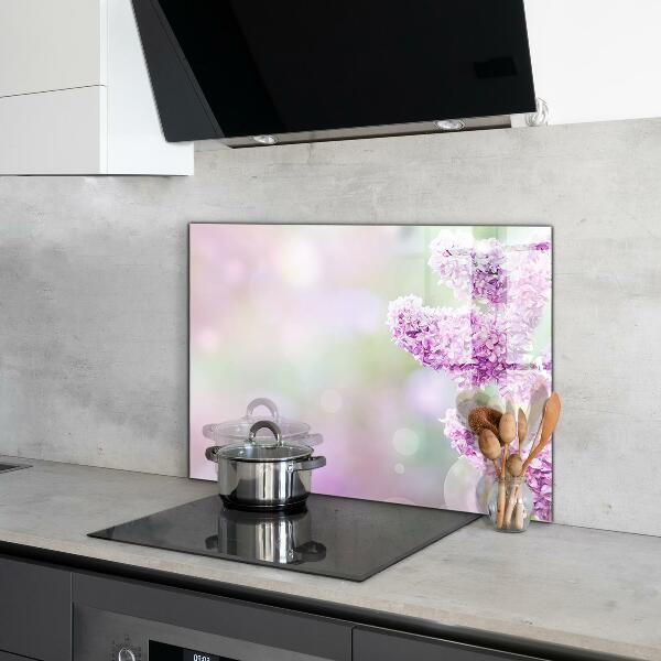 Kitchen splashback Blooming lilac summer in the garden