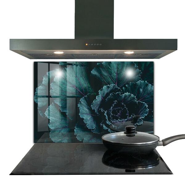 Kitchen splashback Cabbage leaves dark green