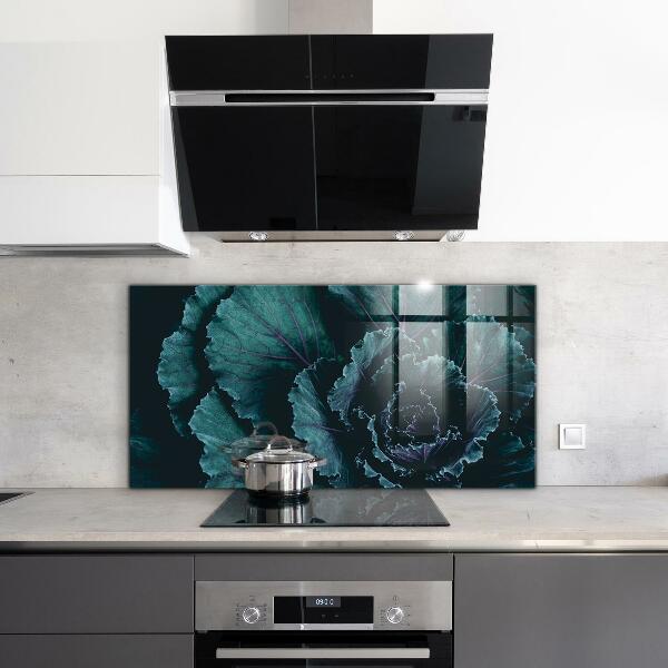 Kitchen splashback Cabbage leaves dark green