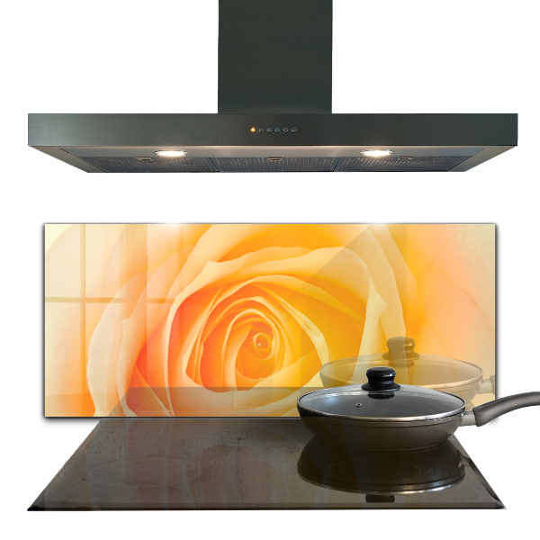 Kitchen splashback Yellow rose flower