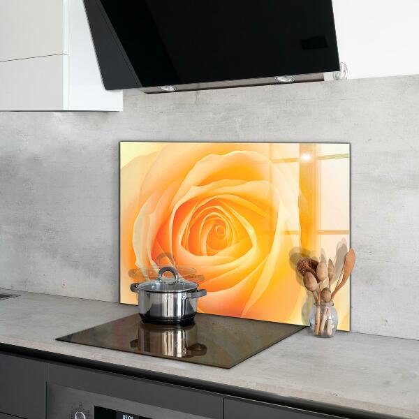 Kitchen splashback Yellow rose flower