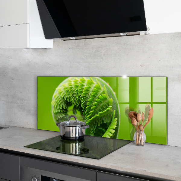 Kitchen splashback Green fern leaf
