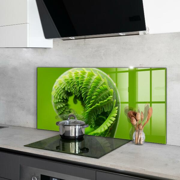 Kitchen splashback Green fern leaf
