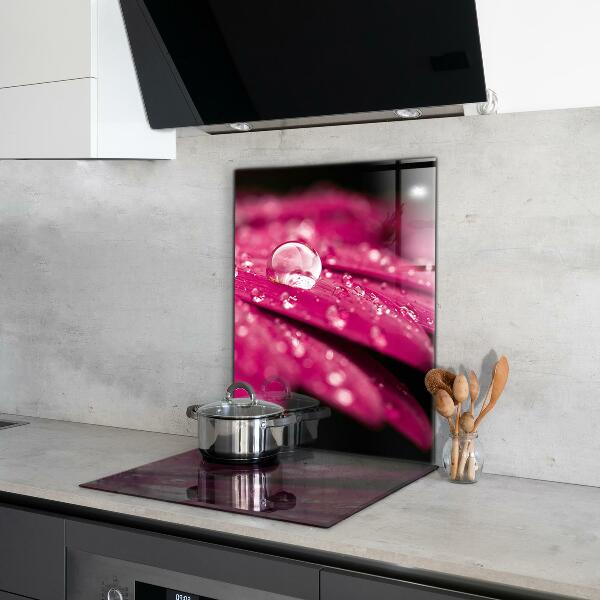 Kitchen splashback Pink plant flower