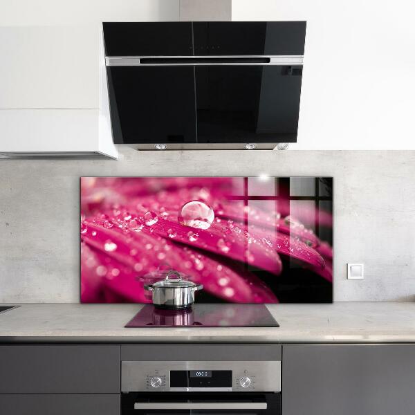 Kitchen splashback Pink plant flower