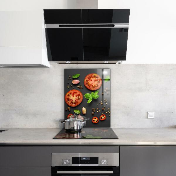 Kitchen splashback Italian cuisine basil tomatoes