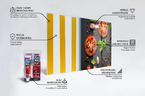 Kitchen splashback Italian cuisine basil tomatoes