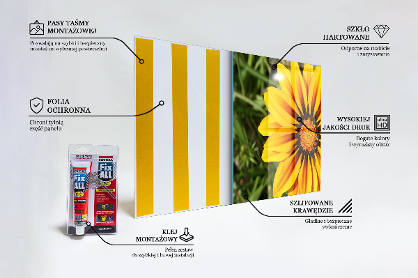 Kitchen splashback Yellow flower in the meadow