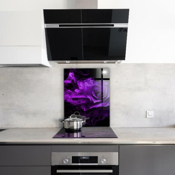 Kitchen splashback Purple rose abstract smoke