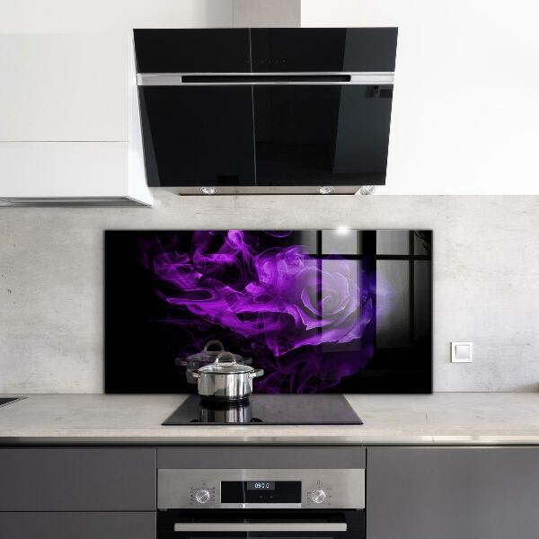 Kitchen splashback Purple rose abstract smoke