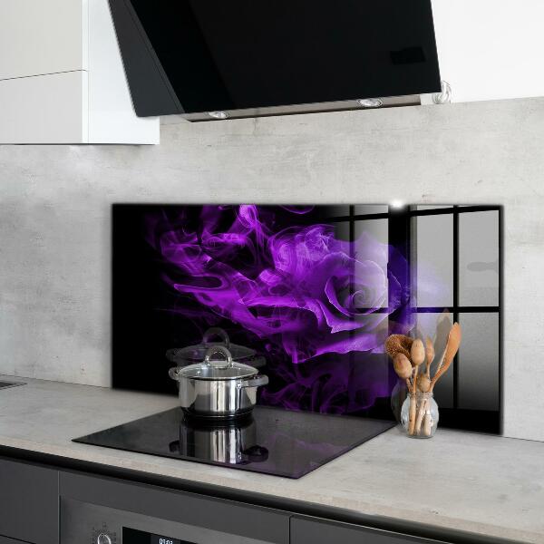 Kitchen splashback Purple rose abstract smoke
