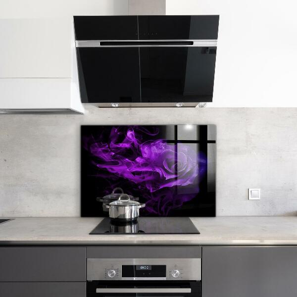 Kitchen splashback Purple rose abstract smoke
