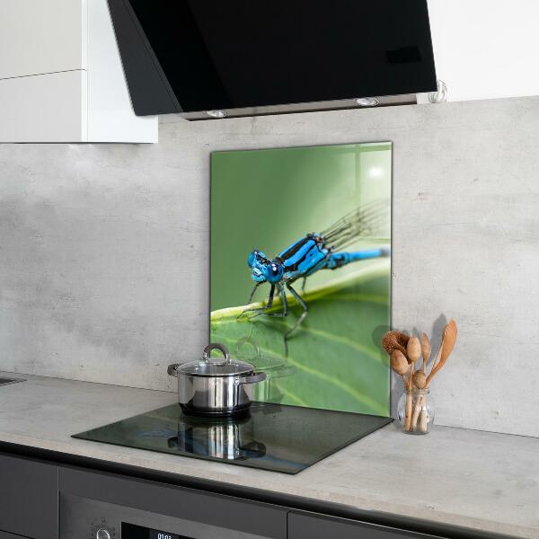 Kitchen splashback Dragonfly on leaf