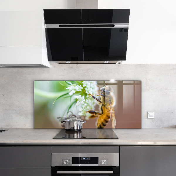 Kitchen splashback Bee collecting pollen