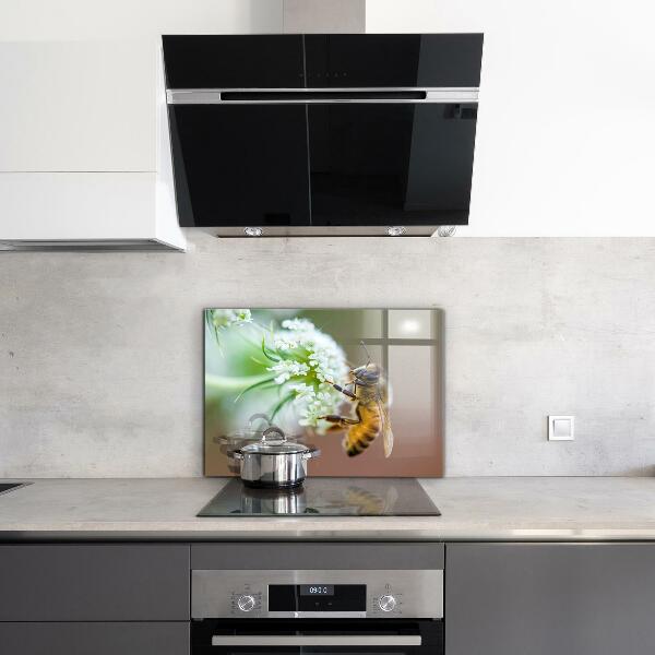 Kitchen splashback Bee collecting pollen