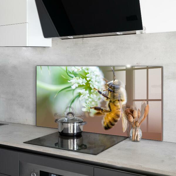 Kitchen splashback Bee collecting pollen