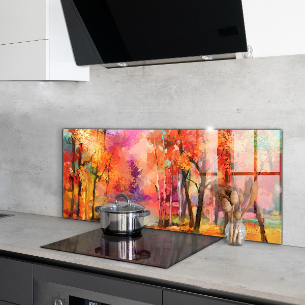 Kitchen splashback Autumn trees in the park