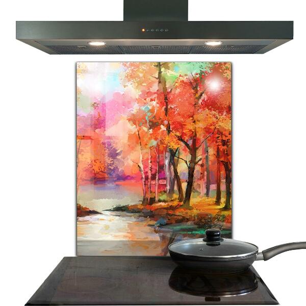 Kitchen splashback Autumn trees in the park